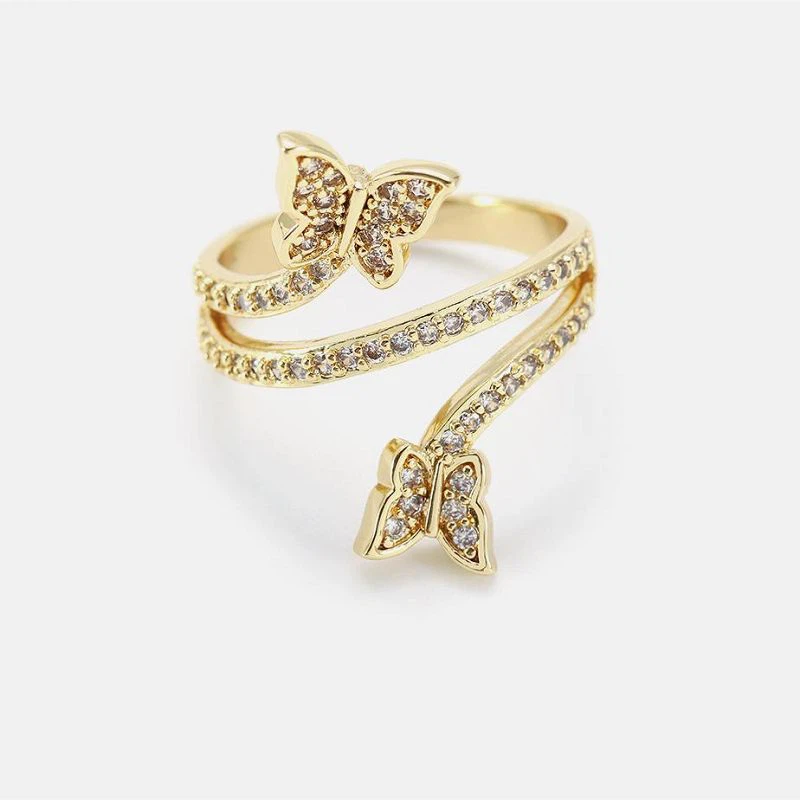 Prekrasan prsten s leptirima, ručno izrađen