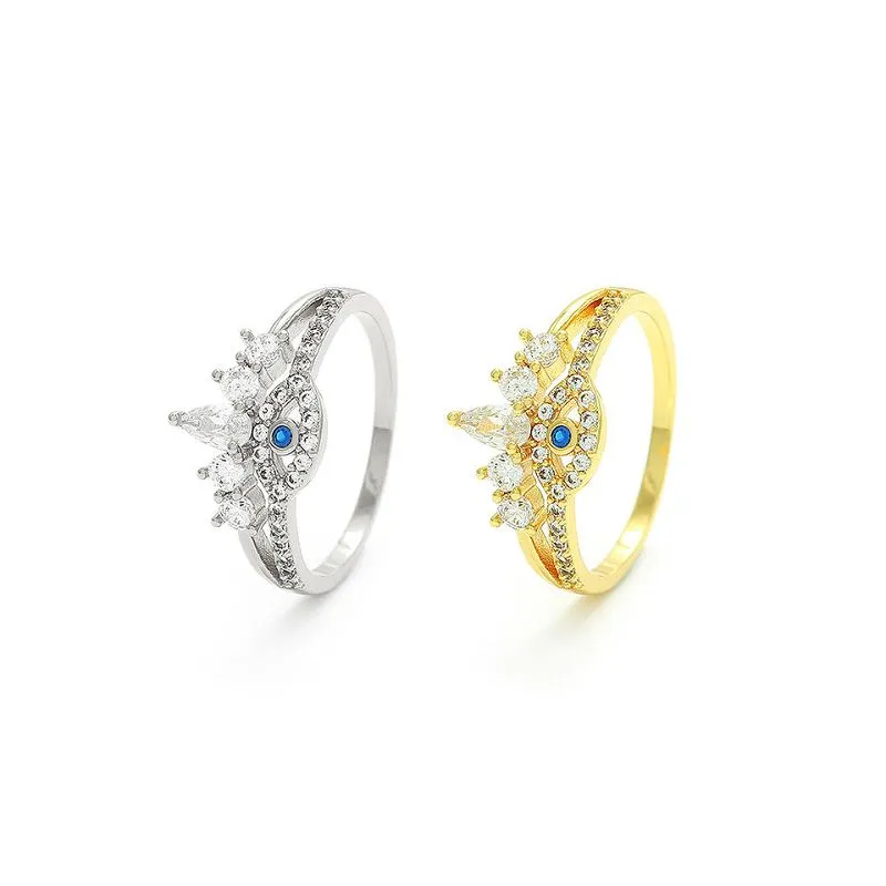 Pozlaćeni srebrni prsten za zle oči