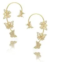 Pozlaćena manšeta leptir naušnice