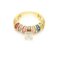 Dizajn ženskog prstena od miješanog cirkona