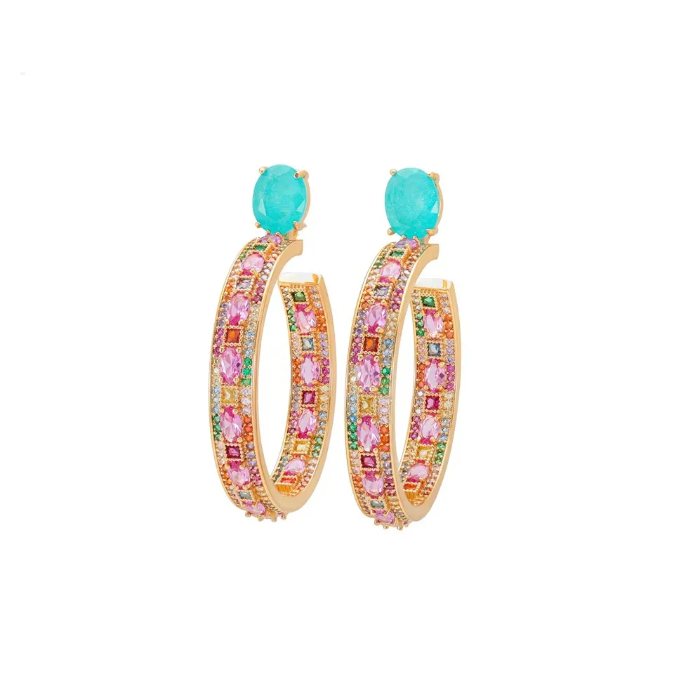 Pozlaćene ženske naušnice Fusion od cirkona